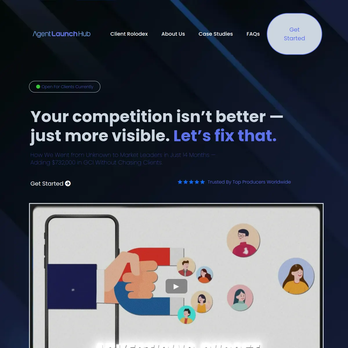 Agent Launch Hub real estate agent growth program website homepage