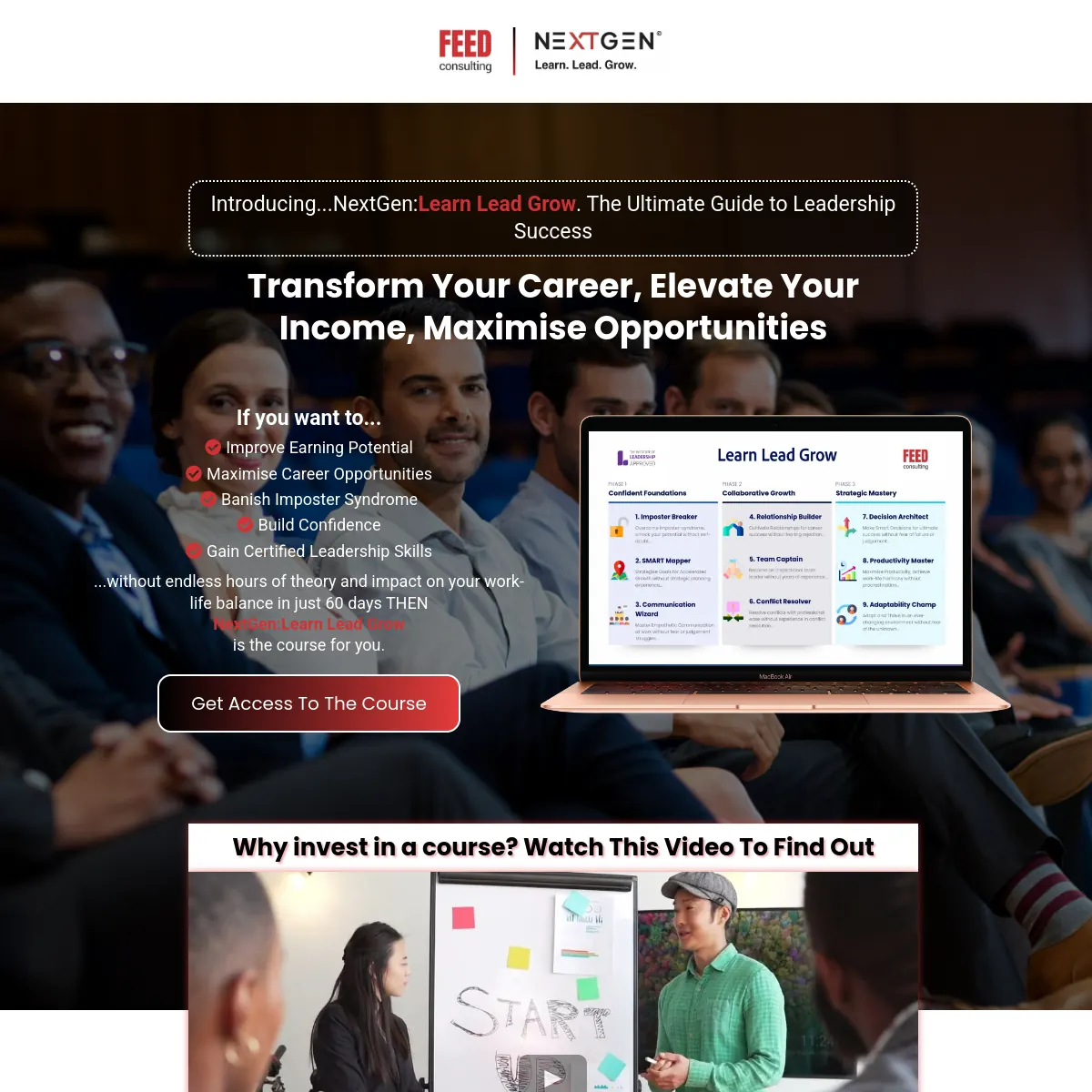 Feed Consulting NextGen leadership course launch website homepage