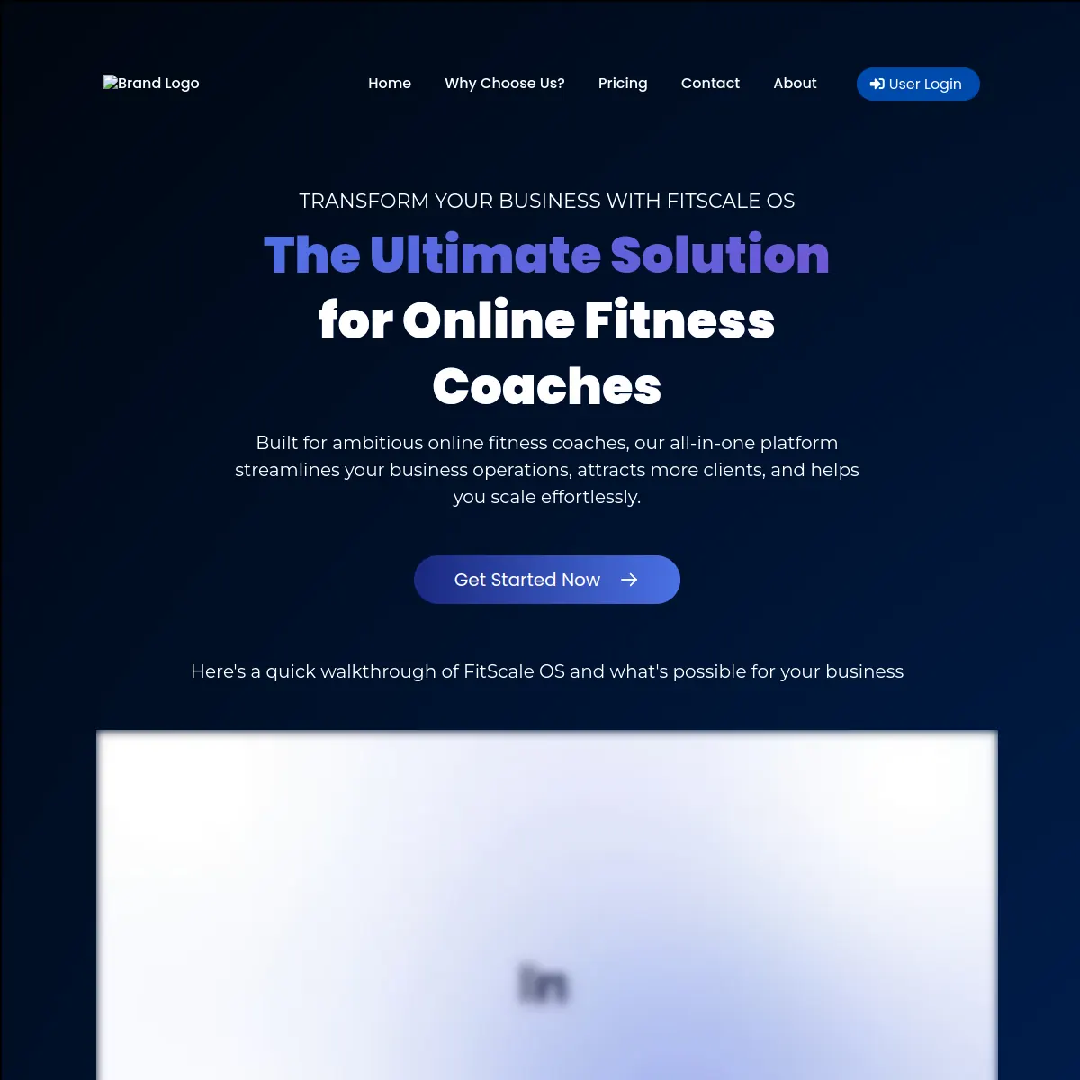 FitScale OS fitness coach software platform website homepage