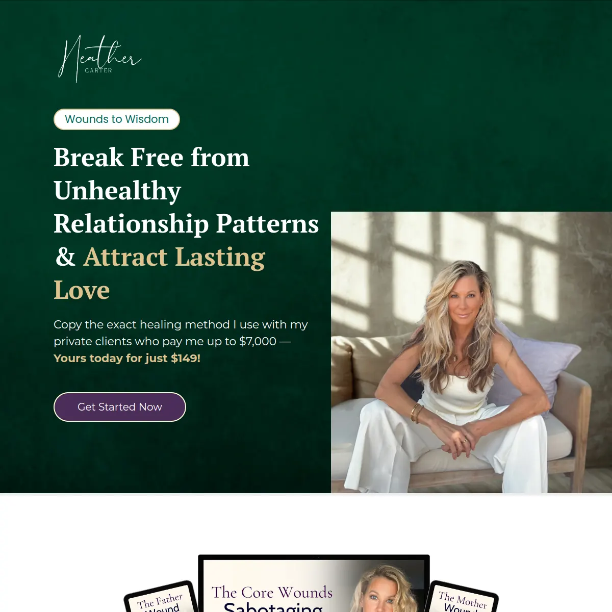 Heather Carter relationship coaching website homepage