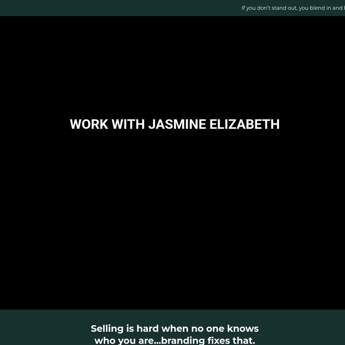 Jasmine Elizabeth personal branding website homepage