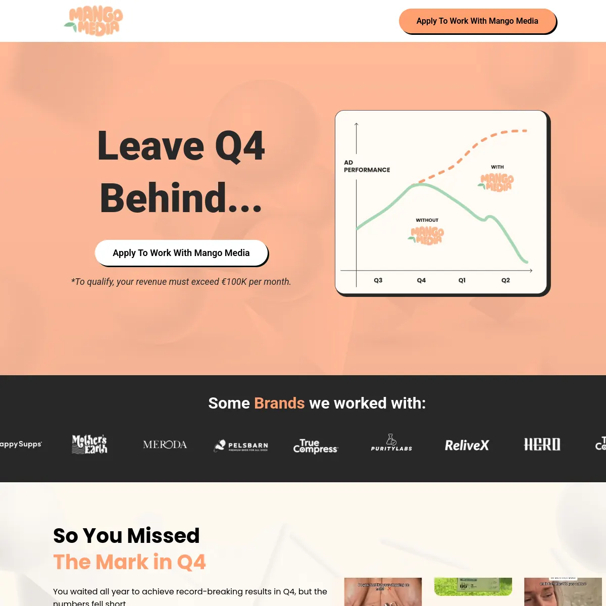 Mango Media performance ads agency website homepage