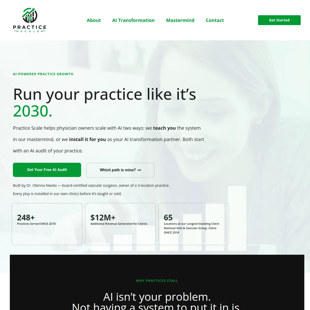 Practice Scale AI medical practice consultancy website homepage