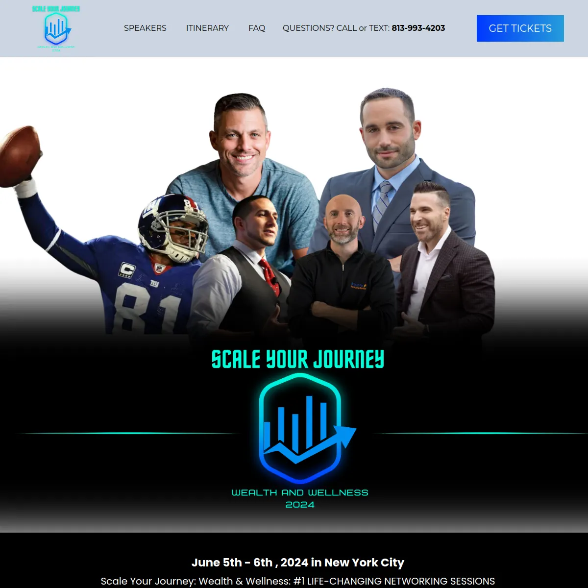 Scale Your Journey wealth and wellness conference website homepage