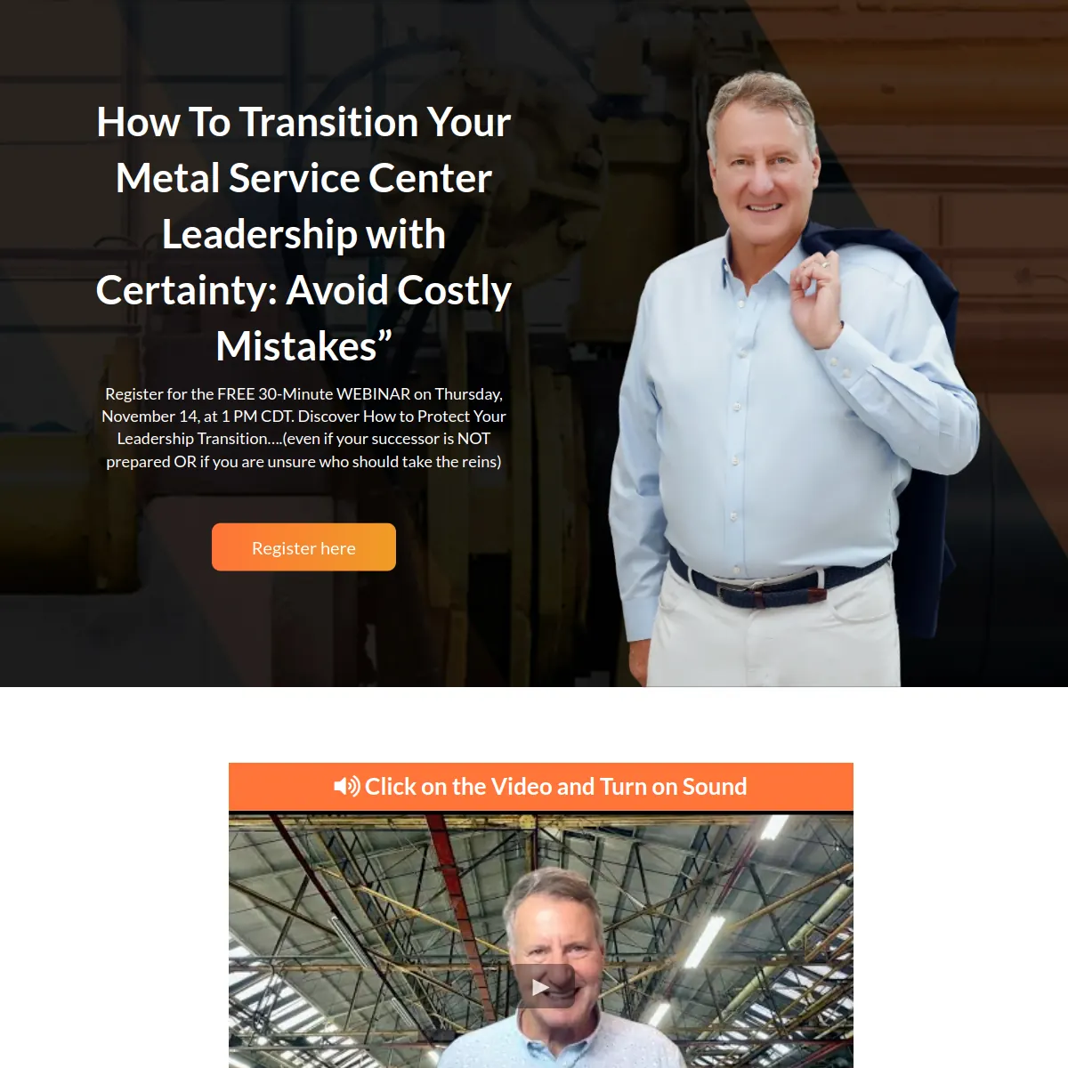 Scott Begin leadership transition webinar website homepage