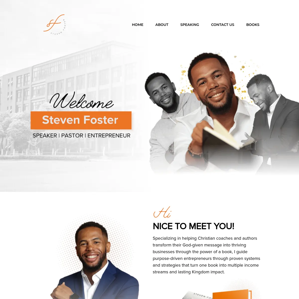 Steven Foster author and speaker coaching website homepage