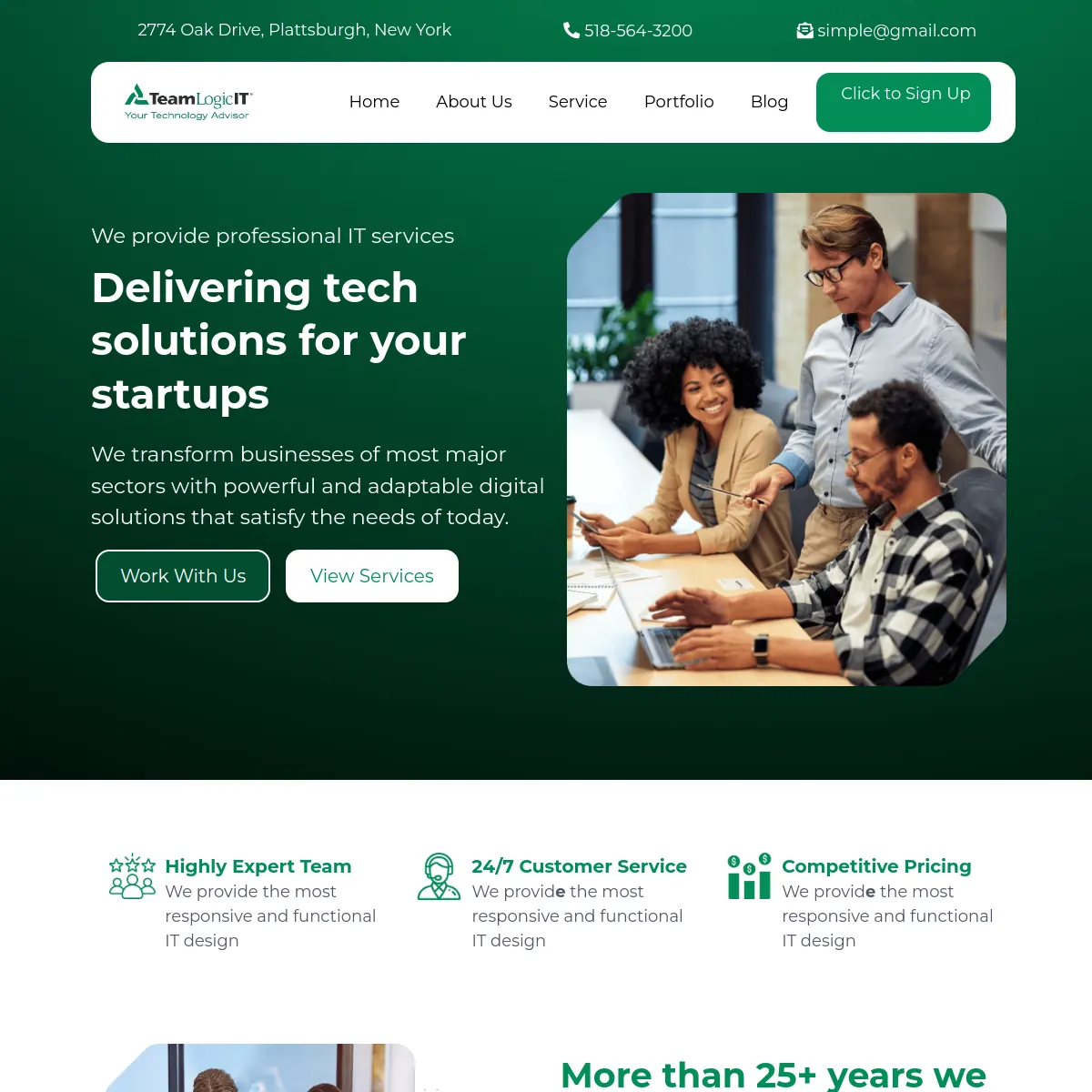 TeamLogic IT managed IT services website homepage