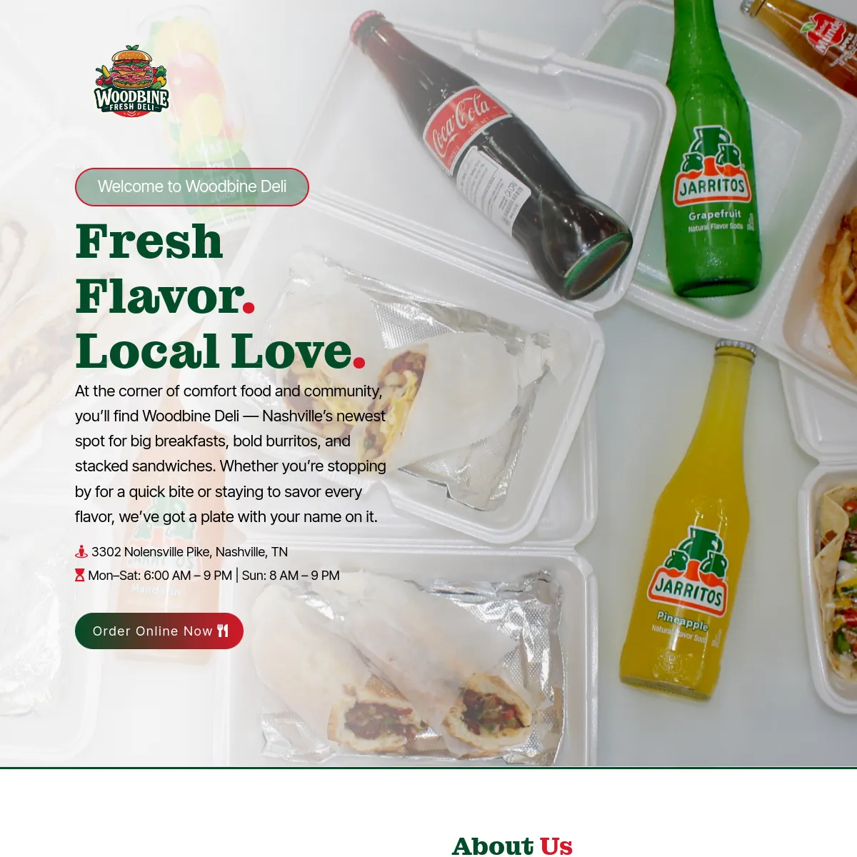 Woodbine Deli neighborhood deli website homepage