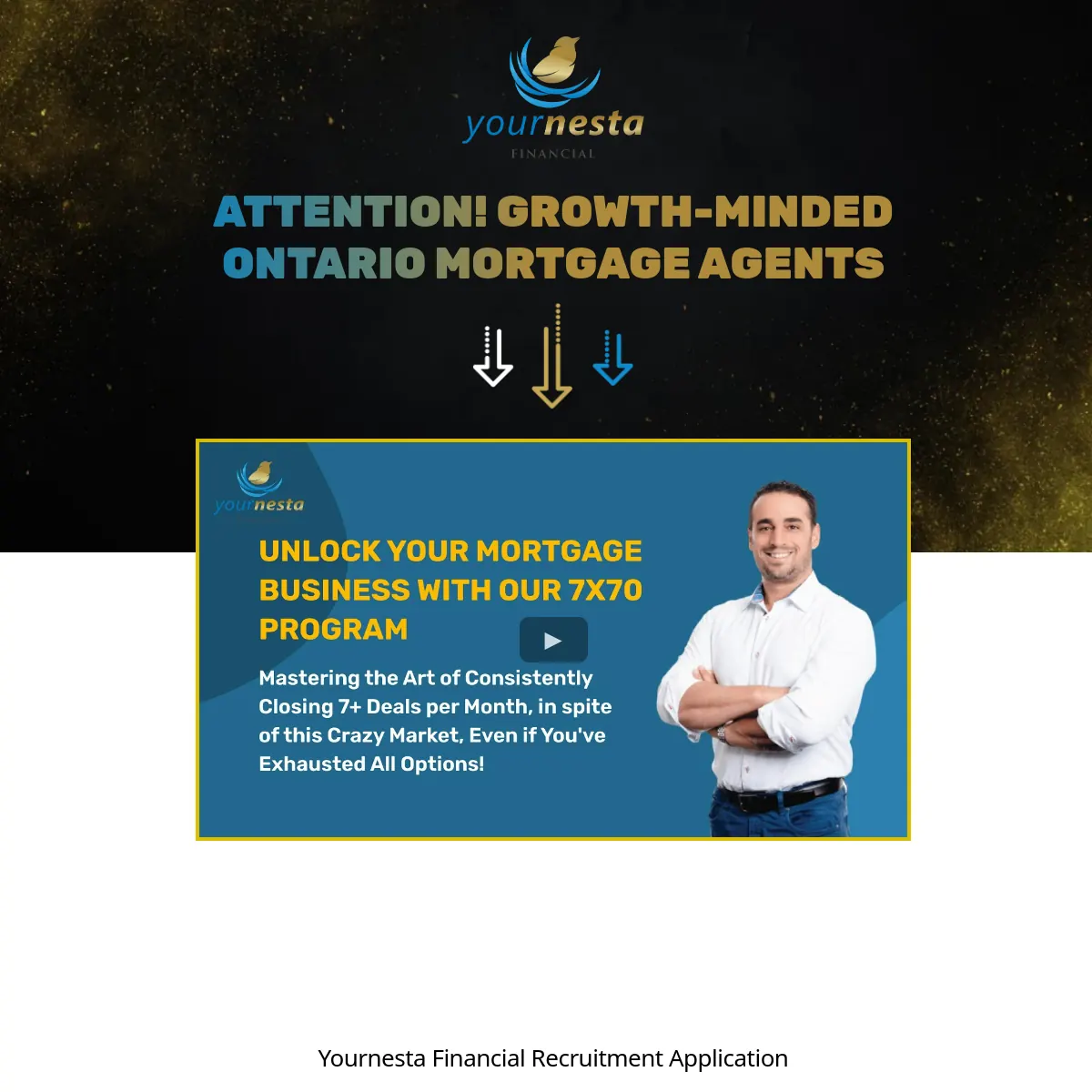 YourNesta Financial mortgage agent recruitment website homepage