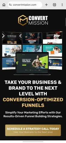 Conversion funnel example for a business website