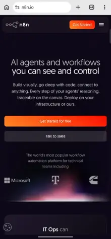 n8n AI workflow automation website example